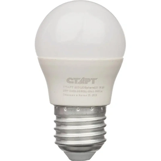 Лампа светодиодная Старт 7W E27 2700k тепл.бел.шар ECO