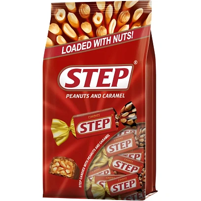 Конфеты шоколадные Степ Золотой с орехом 174г