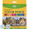 Карандаши цветные M&G  пластиковые шестигранные, 24 цв в наборе
