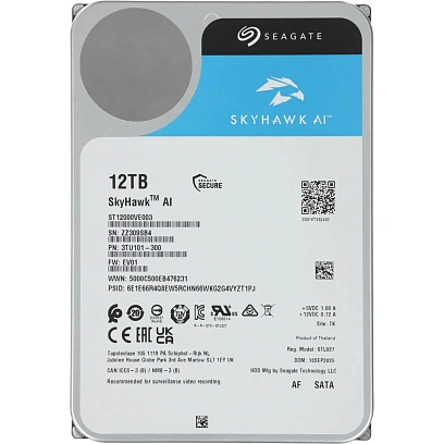 Жесткий диск Seagate SkyHawk AI 3.5 12TB SATA 7200rpm (ST12000VE003)