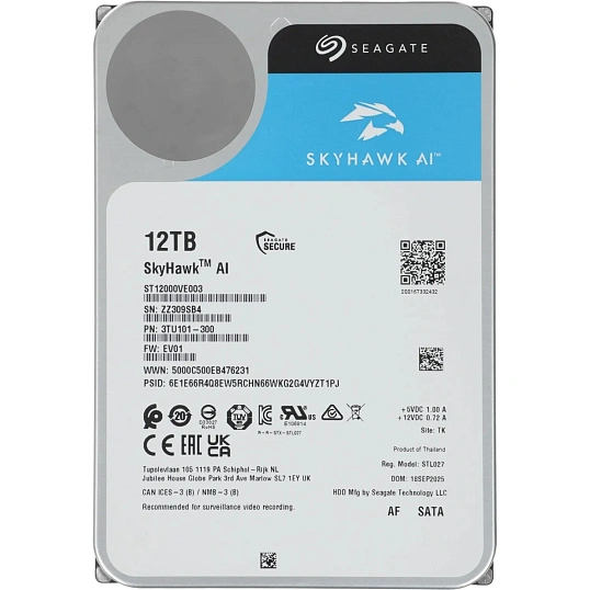 Жесткий диск Seagate SkyHawk AI 3.5 12TB SATA 7200rpm (ST12000VE003)