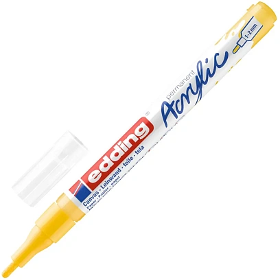 Маркер акриловый Edding 5300/905.кругл.нак. 1-2 мм. Цвет Желтый