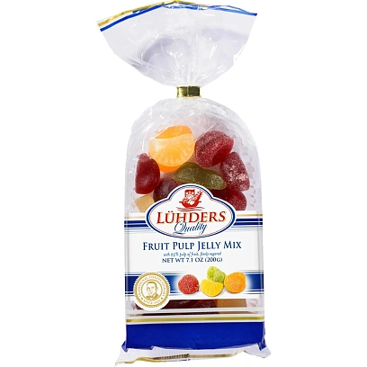 Мармелад жевательный Luhders Фруктовый микс с мякотью, 200г