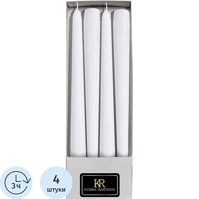 Набор свечей свеча античная 22x255 уп/ 4шт в коробке белая, 500339