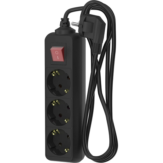 Удлинитель сетевой ФОТОН 16-23ЕS, 2м, 3 р, 16А, с выкл., с заземл., Черный