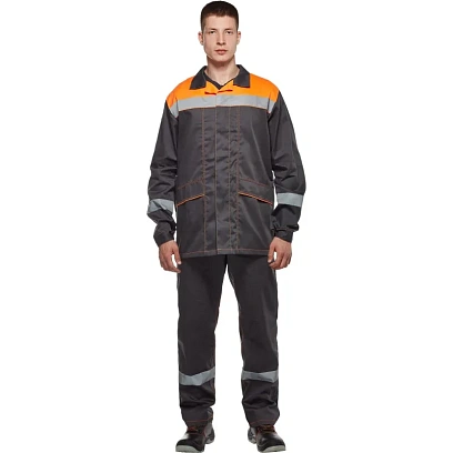 Костюм рабочий летний муж л35-КПК сер/оранж (р.48-50) 170-176