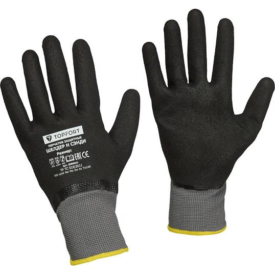 Перчатки защитные TOPFORT Шелдер Н Сэнди с нитрил.покрытием 2 слоя р.11