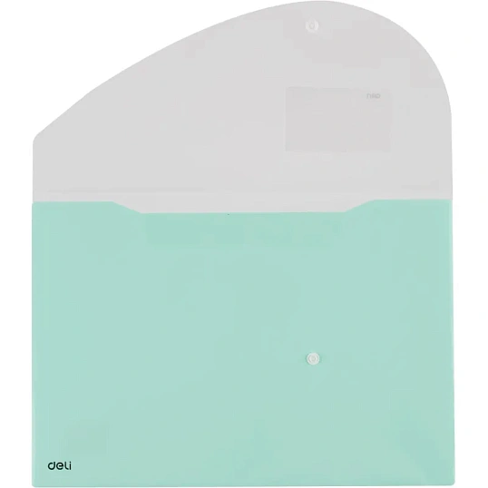 Папка-конверт на кнопке Deli А4+, 180мкм,карман,цвет в асс, 5506