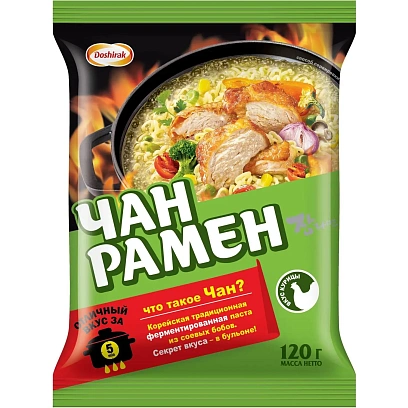 Лапша Чан Рамён традицион корейская б/п с кур/бульон (брикет), 120гx20шт/уп