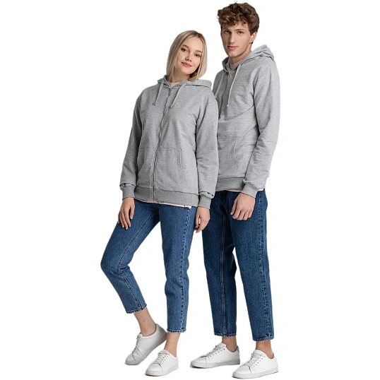 Толстовка на молнии с капюшоном Siverga 2.0,серый меланж, S