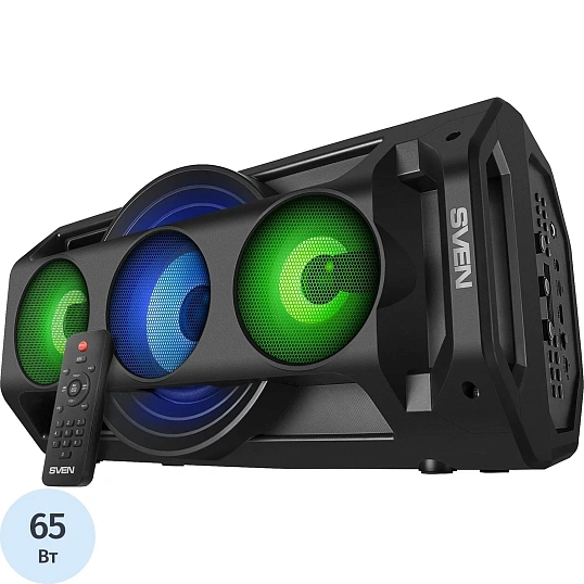 Акустическая система Sven PS-680, 2x32.5Вт, FM/USB/microSD, LED пульт,аккум