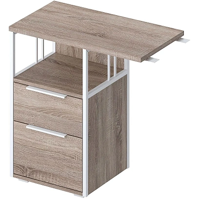 Тумба приставная Комус Мебель K-Loft 241T010 750х405х752 дуб сон темн/белый