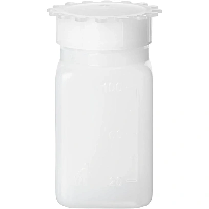 Емкость лабораторная (бутылка квадратная) 100 мл.,с дел., 11001514, 10шт/уп