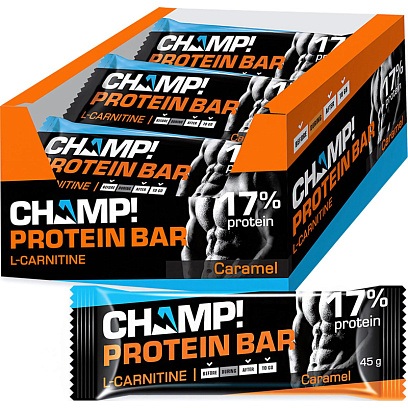 Батончик карамельный протеиновый Champ!, 18шт/1уп