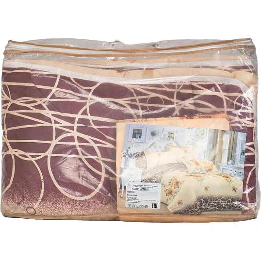 Набор спальный, ЛН, 2сп(одеяло, наволочки, простыня),полисатин, пэ волокно