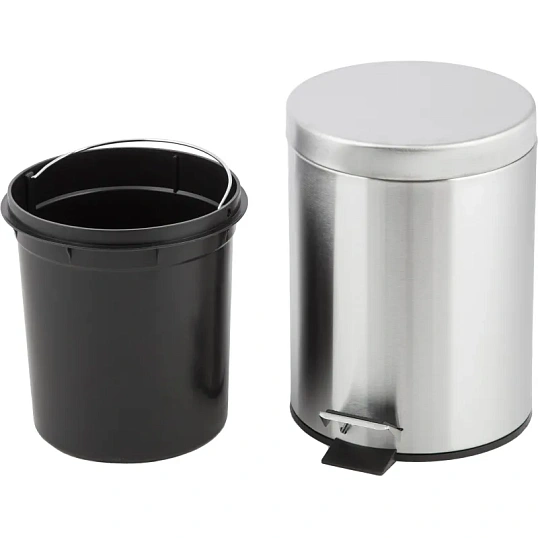 Ведро мусорное с педалью 5 л, матовое, нержавеющая сталь
