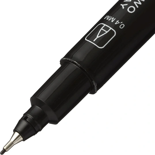 Маркер перманентный Attache 0,4/1мм черный, двусторонний, игольчатый/кругл