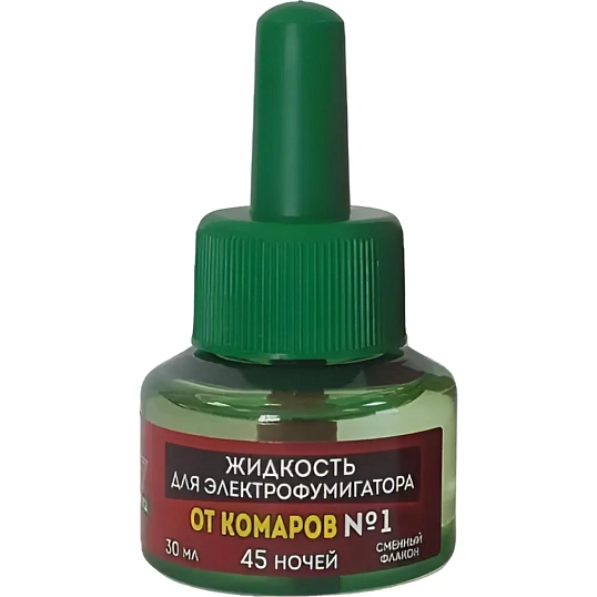 Фумигатор и жидкость от комаров 30 ночей, 30 мл/уп