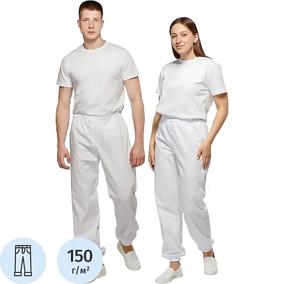 Брюки для пищевого производства бел. универс.сат у17-БР (р.60-62) р.182-188