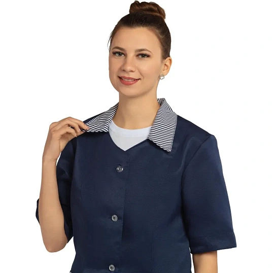 Костюм для горничных и уборщиц женский у07-КБР т.син  (р.52-54) 158-164