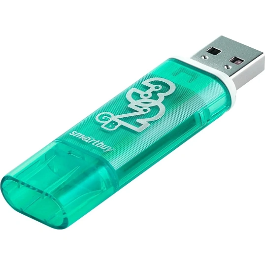Флеш-память Smartbuy Glossy, 32Gb, USB 2.0, зел, SB32GBGS-G