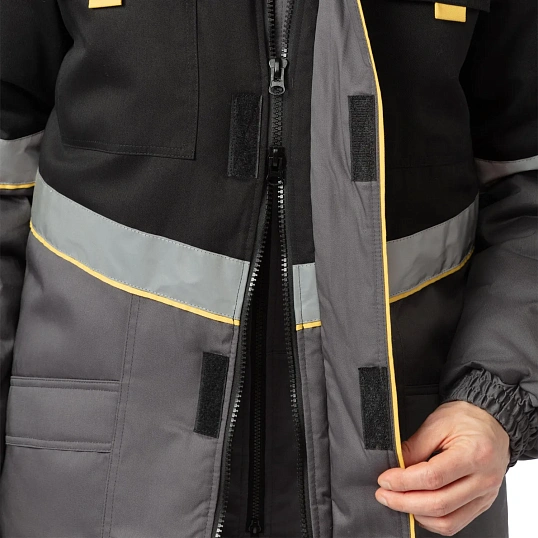 Куртка рабочая зимняя муж з43-КУ сер/чер (р.44-46) 170-176 (серия З)