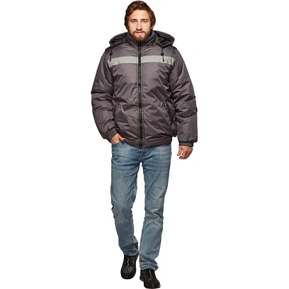 Куртка рабочая зимняя муж бомбер серая (р.56-58)170-176