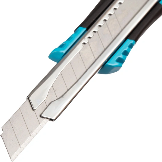 Нож универсальный TOPFORT 9 мм алюминиевый со вставками мет направл