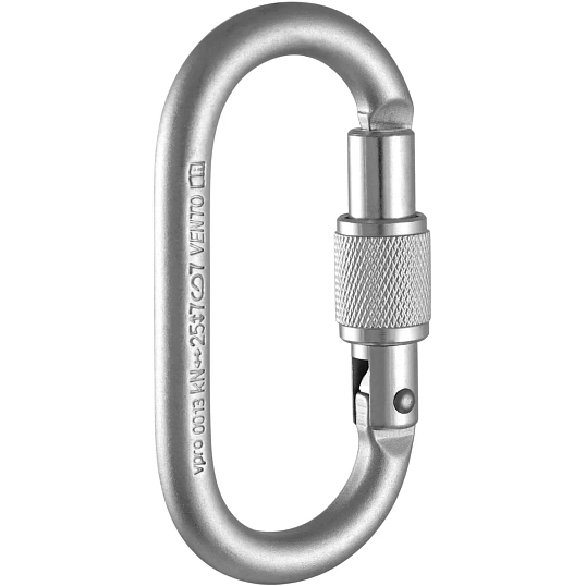 Карабин страховочный Стальной Овал с муфтой vnt 1013