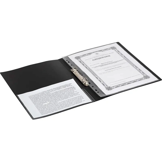 Папка на 2-х кольцах пласт. 17/32мм А4 ATTACHE F502/07 черная Р