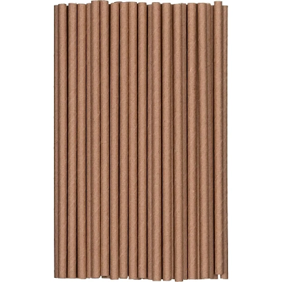 Трубочки для коктейля  бумажная крафт 197мм, d-6мм, 2500шт/кор