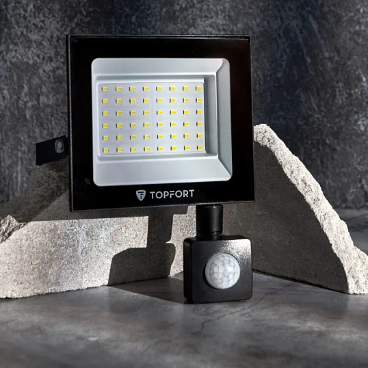 Прожектор светодиодный TOPFORT LED FL MS 50W 6500K 4250Л c датчик. движения