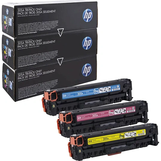 Картридж лазерный HP 305A CF370AM CMY для CLJ M351/M451/M375/M475(3шт/уп)