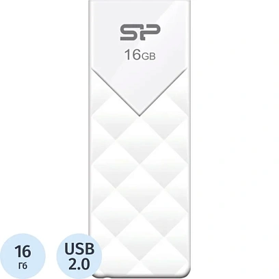 Флеш-память Silicon Power Ultima U03, 16Gb, USB 2.0, бел, SP016GBUF2U03V1W