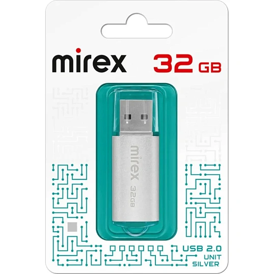 Флеш-память Mirex USB UNIT SILVER 32Gb (13600-FMUUSI32 )