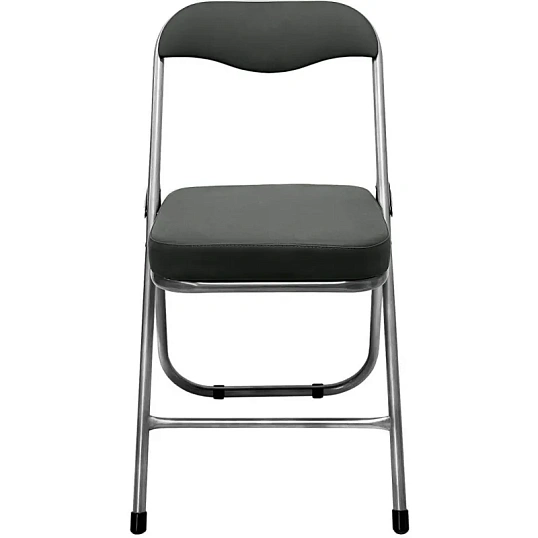 Стул складной каркас металлик , кожзам серый РС 04 кант