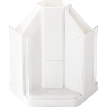 Подставка-органайзер Deli EM433, вращ, 123х109х122мм, 7 отделений, белая