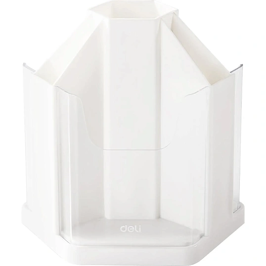 Подставка-органайзер Deli EM433, вращ, 123х109х122мм, 7 отделений, белая