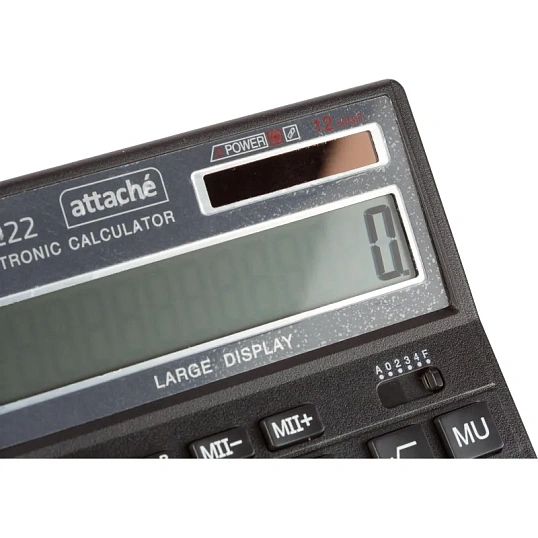 Калькулятор настольный ПОЛН/Р Attache AF-222, 12раз, дв.пит,203x158мм, черн