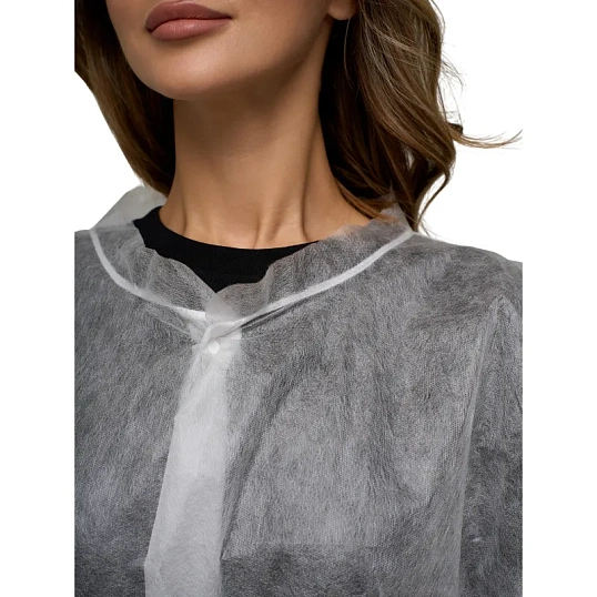 Халат на кнопках, (25 гр), рXXXL ,белый, (10 шт/упак)