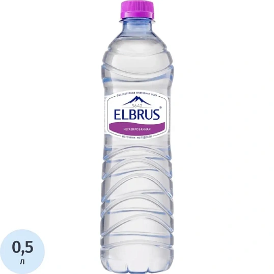 Вода минеральная Эльбрус природная столовая питьевая негаз, пэт 0,5л