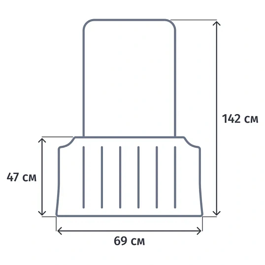 Движок для уборки снега пластик 690х470х1420мм стальн рукоят Сибртех 61642