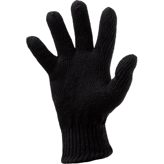 Перчатки защитные трикотажные утепленные двойные, цв. черный (5 пар/уп)