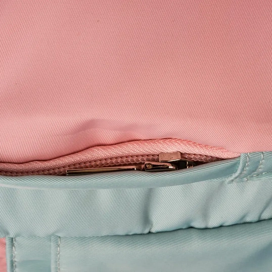 Рюкзак голубой с розовым эмблема Единорог