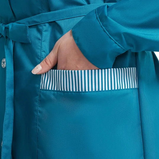 Халат для горничных и уборщиц у01-ХЛ дл.рук бирюз(р.44-46) 170-176