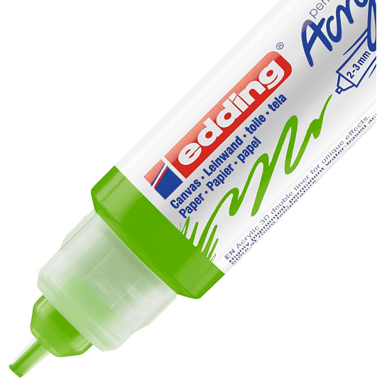 Маркер акриловый двусторонний 3D Edding 5400/927. Цвет Желто-зеленый