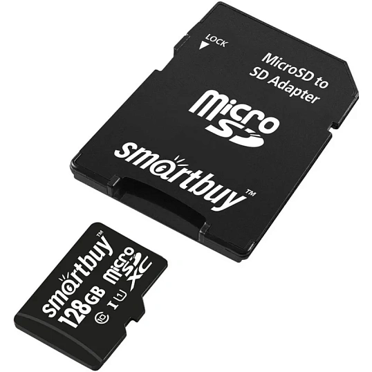 Карта памяти SmartBuy microSDXC 128Gb UHS-I Cl10 +ад, SB128GBSDCL10-01