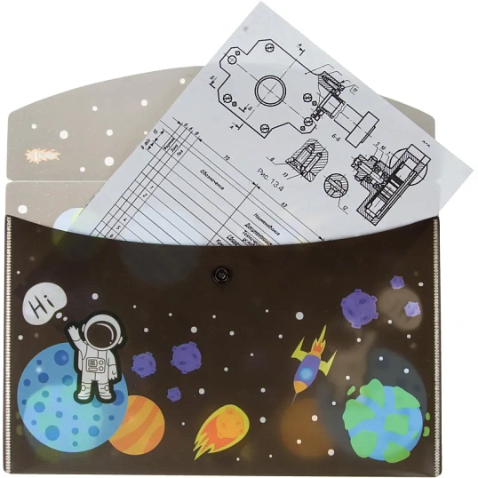 Папка-конверт на кнопке А5 №1 School Space time  2шт/уп