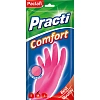 Перчатки резиновые Paclan Practi Comfort розовые 4076524/4076534р.М