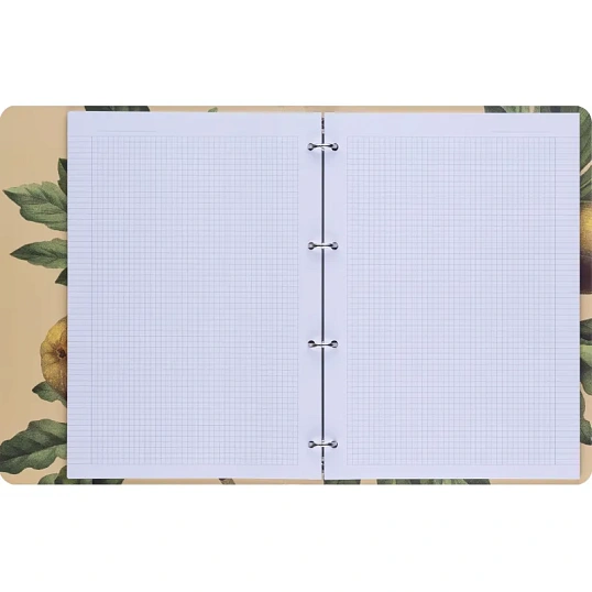 Тетрадь общая, BS, А4, 120л., клетка, кольца, . Flora, черный N4238